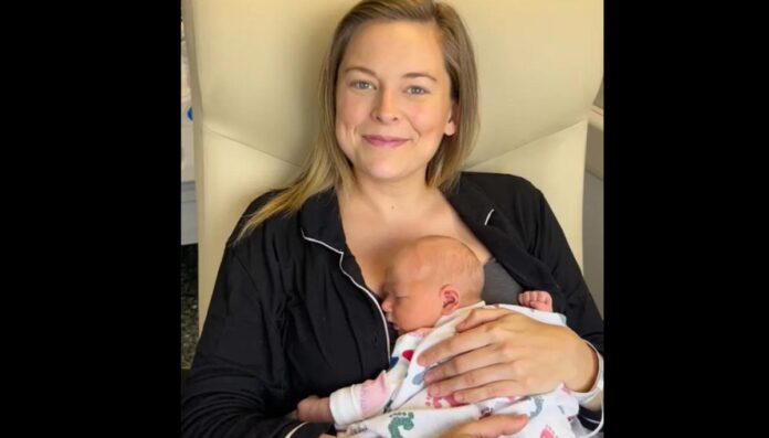 Jamie Erdahl with her third daughter Nora