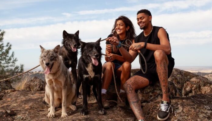 Jeremy Lamb and his new girlfriend Anjali Ranadive with dogs.